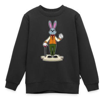Bunny Pensioner Walking Stick - Kids Premium Organic Sweatshirt - black - Front - AI Model Kid Female (0cm)