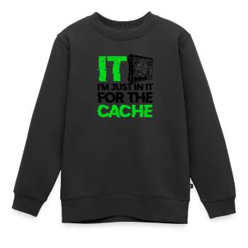IT Ich bin nur drin für den Cache - Datenbank - Kinder Premium Organic Sweatshirt - Schwarz - Vorne - AI Model Kid Female (0cm)