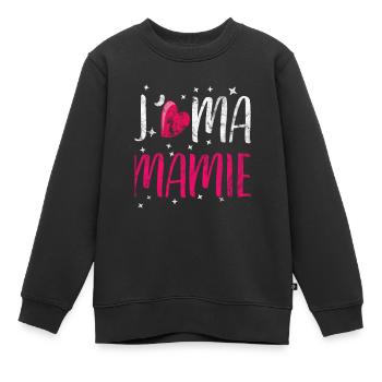ich liebe meine Oma j aime ma mamie Geschenk - Kinder Premium Organic Sweatshirt - Schwarz - Vorne - AI Model Kid Female (0cm)