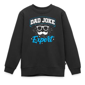 Dad Joke Papa Joke Jokes Father - Kids Premium Organic Sweatshirt - black - Front - AI Model Kid Female (0cm)