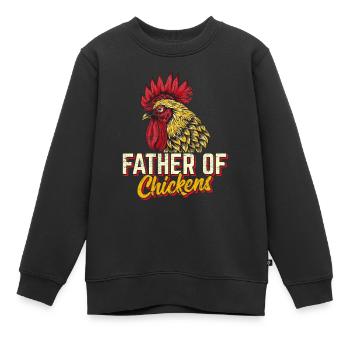Father Of Chickens Chicken Dad Funny Chicken Farme - Kinder Premium Organic Sweatshirt - Schwarz - Vorne - AI Model Kid Female (0cm)