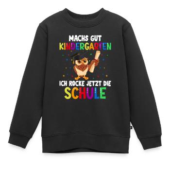 Schulkind Einschulung Eule Schulstart Schule - Kinder Premium Organic Sweatshirt - Schwarz - Vorne - AI Model Kid Female (0cm)