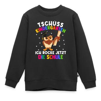 Bye Kindergarten Einschulung Schulkind Eule - Kinder Premium Organic Sweatshirt - Schwarz - Vorne - AI Model Kid Female (0cm)