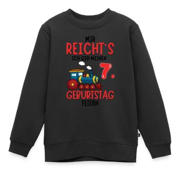7. Geburtstag Geburtstagsgeschenk mit Eisenbahn - Kinder Premium Organic Sweatshirt - Schwarz - Vorne - AI Model Kid Female (0cm)