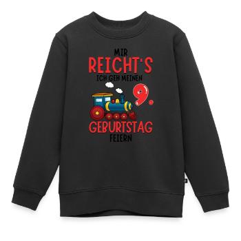 9. Geburtstag Geburtstagsgeschenk mit Eisenbahn - Kinder Premium Organic Sweatshirt - Schwarz - Vorne - AI Model Kid Female (0cm)