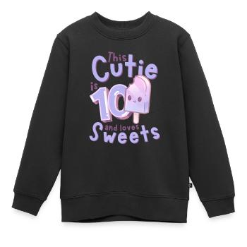 10. Geburtstag Kawaii Eis Geschenkidee für Mädchen - Kinder Premium Organic Sweatshirt - Schwarz - Vorne - AI Model Kid Female (0cm)