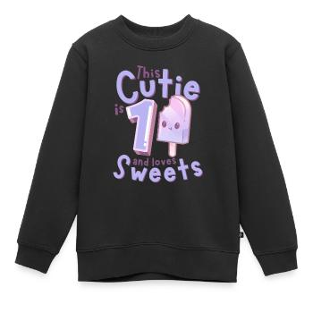 1. Geburtstag Kawaii Eis Geschenkidee für Mädchen - Kinder Premium Organic Sweatshirt - Schwarz - Vorne - AI Model Kid Female (0cm)