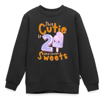 2. Geburtstag Kawaii Eis Geschenkidee für Mädchen - Kinder Premium Organic Sweatshirt - Schwarz - Vorne - AI Model Kid Female (0cm)