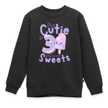 3. Geburtstag Kawaii Eis Geschenkidee für Mädchen - Kinder Premium Organic Sweatshirt - Schwarz - Vorne - AI Model Kid Female (0cm)