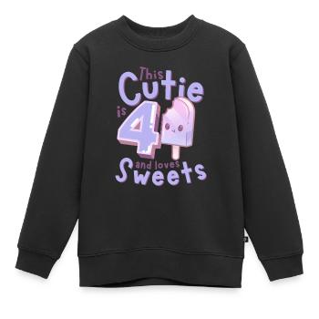 4. Geburtstag Kawaii Eis Geschenkidee für Mädchen - Kinder Premium Organic Sweatshirt - Schwarz - Vorne - AI Model Kid Female (0cm)