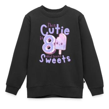 8. Geburtstag Kawaii Eis Geschenkidee für Mädchen - Kinder Premium Organic Sweatshirt - Schwarz - Vorne - AI Model Kid Female (0cm)