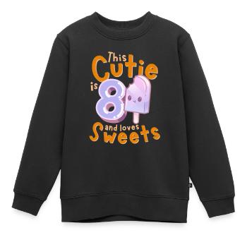 8. Geburtstag Kawaii Eis Geschenkidee für Mädchen - Kinder Premium Organic Sweatshirt - Schwarz - Vorne - AI Model Kid Female (0cm)