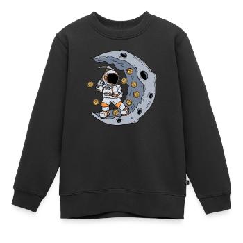 Un astronaute exploite le marché boursier BTC - Sweat Premium enfant bio - noir - Devant - AI Model Kid Female (0cm)