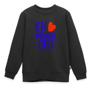 ich liebe meinen Opa Geschenk - Kinder Premium Organic Sweatshirt - Schwarz - Vorne - AI Model Kid Female (0cm)