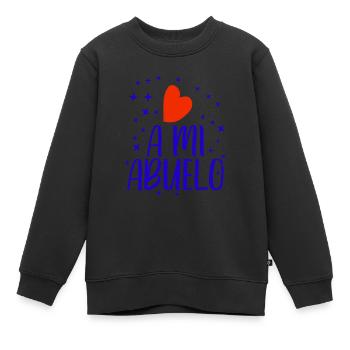 J’aime mon cadeau de grand-père Quiero a mi abuelo - Sweat Premium enfant bio - noir - Devant - AI Model Kid Female (0cm)
