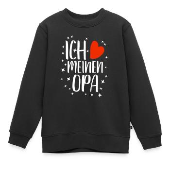 ich liebe meinen Opa Geschenk - Kinder Premium Organic Sweatshirt - Schwarz - Vorne - AI Model Kid Female (0cm)