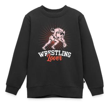 Wrestling Lovers Wrestling Wrestling Wrestling - Kids Premium Organic Sweatshirt - black - Front - AI Model Kid Female (0cm)