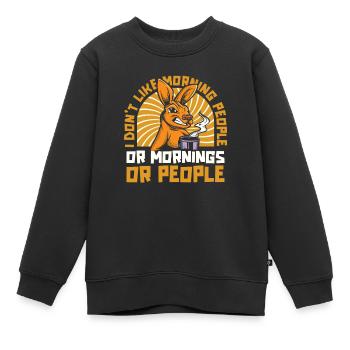 Kangourou - Sweat Premium enfant bio - noir - Devant - AI Model Kid Female (0cm)