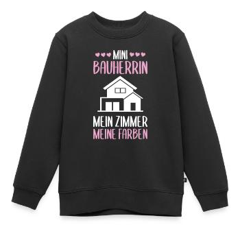 Bauherrin mein Zimmer Richtfest - Kinder Premium Organic Sweatshirt - Schwarz - Vorne - AI Model Kid Female (0cm)