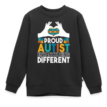Autisme autistique Autiste - Sweat Premium enfant bio - noir - Devant - AI Model Kid Female (0cm)