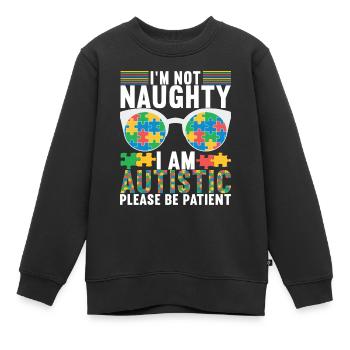 Autisme autistique Autiste - Sweat Premium enfant bio - noir - Devant - AI Model Kid Female (0cm)