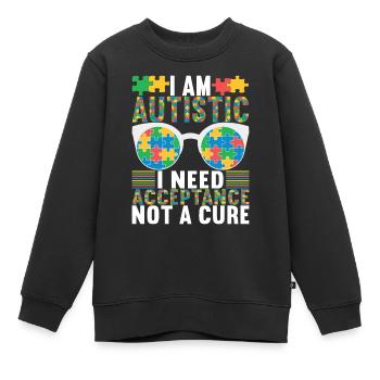 Autisme autistique Autiste - Sweat Premium enfant bio - noir - Devant - AI Model Kid Female (0cm)