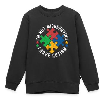 Autisme autistique Autiste - Sweat Premium enfant bio - noir - Devant - AI Model Kid Female (0cm)