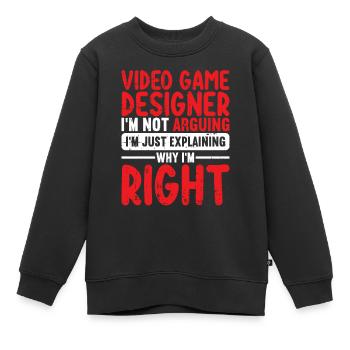 Video Game Designer - Kinder Premium Organic Sweatshirt - Schwarz - Vorne - AI Model Kid Female (0cm)