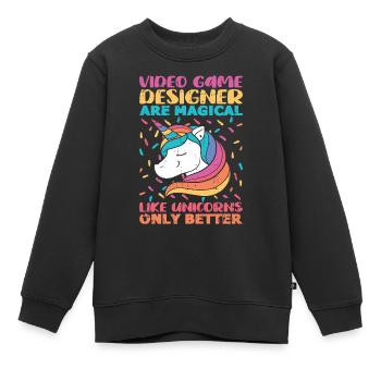 Video Game Designer - Kinder Premium Organic Sweatshirt - Schwarz - Vorne - AI Model Kid Female (0cm)