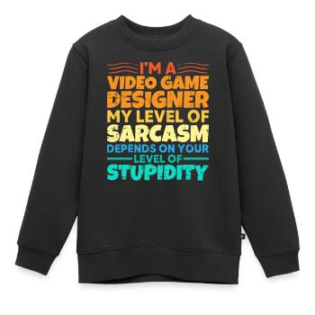 Video Game Designer - Kinder Premium Organic Sweatshirt - Schwarz - Vorne - AI Model Kid Female (0cm)