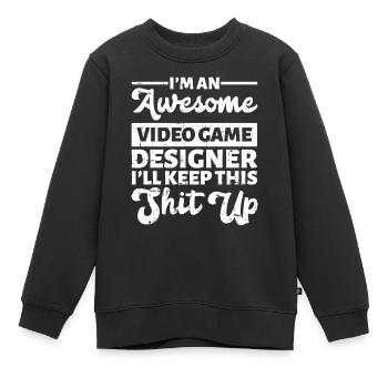 Video Game Designer - Kinder Premium Organic Sweatshirt - Schwarz - Vorne - AI Model Kid Female (0cm)