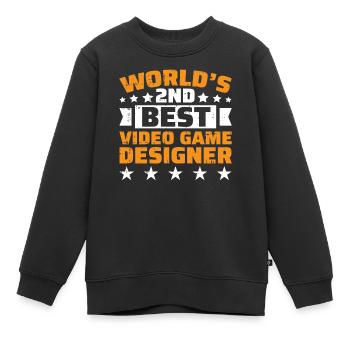 Video Game Designer - Kinder Premium Organic Sweatshirt - Schwarz - Vorne - AI Model Kid Female (0cm)