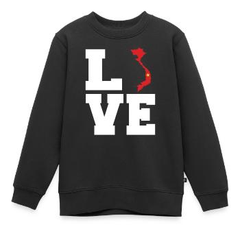 Vietnam - Kinder Premium Organic Sweatshirt - Schwarz - Vorne - AI Model Kid Female (0cm)