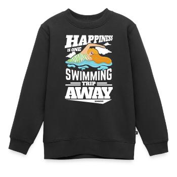 Natation Sauveteur Cours de natation Piscine extérieure Cadeau - Sweat Premium enfant bio - noir - Devant - AI Model Kid Female (0cm)