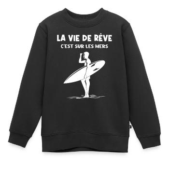 Leben auf den Meeren - Kinder Premium Organic Sweatshirt - Schwarz - Vorne - AI Model Kid Female (0cm)