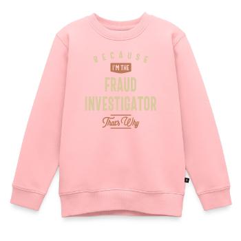 Betrugsermittler Job Beruf Geburtstagsarbeiter - Kinder Premium Organic Sweatshirt - Rosa - Vorne - AI Model Kid Female (0cm)