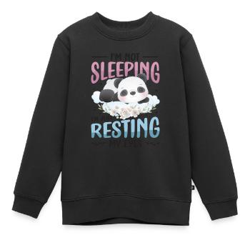 Je ne dors pas, je repose juste mes yeux. - Sweat Premium enfant bio - noir - Devant - AI Model Kid Female (0cm)