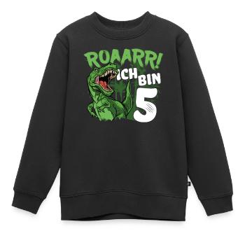 5. Geburtstag Junge 5 Jahre Dino Dinosaurier - Kinder Premium Organic Sweatshirt - Schwarz - Vorne - AI Model Kid Female (0cm)
