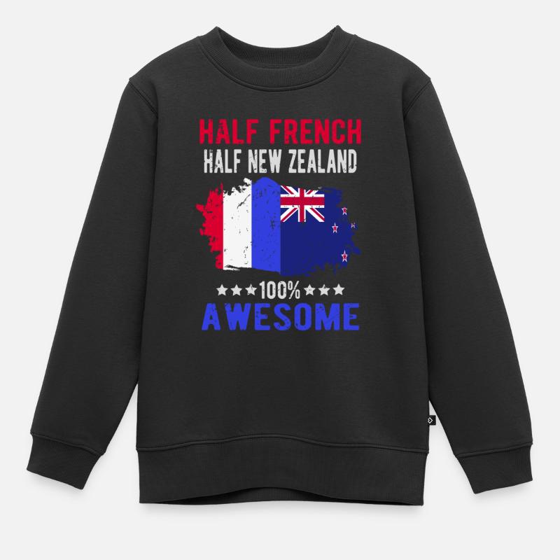 Moitié Français moitié Néo-Zélandais - Sweat Premium enfant bio - noir