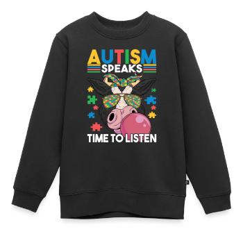 Autisme autistique Autiste - Sweat Premium enfant bio - noir - Devant - AI Model Kid Female (0cm)