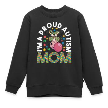 Autisme autistique Mère autiste - Sweat Premium enfant bio - noir - Devant - AI Model Kid Female (0cm)
