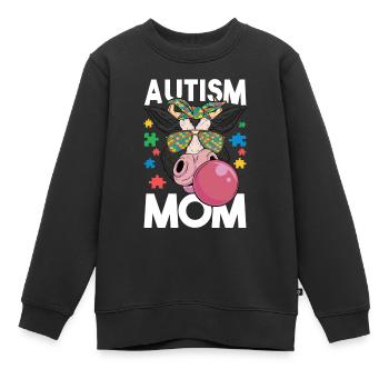 Autisme autistique Mère autiste - Sweat Premium enfant bio - noir - Devant - AI Model Kid Female (0cm)