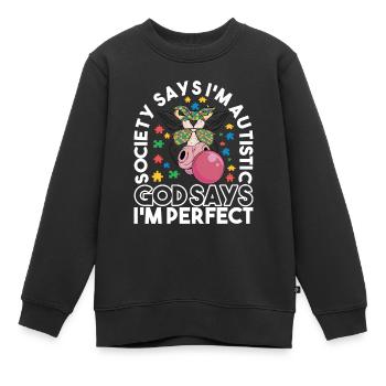 Autisme autistique Autiste - Sweat Premium enfant bio - noir - Devant - AI Model Kid Female (0cm)