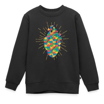 Autisme autistique Autiste - Sweat Premium enfant bio - noir - Devant - AI Model Kid Female (0cm)