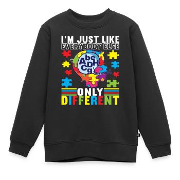 Autisme autistique Autiste - Sweat Premium enfant bio - noir - Devant - AI Model Kid Female (0cm)
