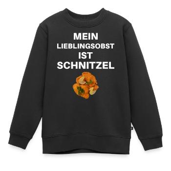 Mein Lieblingsobst ist der Schnitzel - Kinder Premium Organic Sweatshirt - Schwarz - Vorne - AI Model Kid Female (0cm)