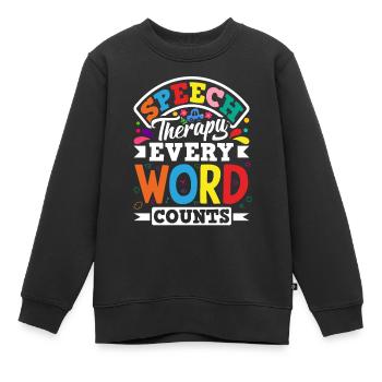 Speech Language Pathologist Speech Therapist - Kinder Premium Organic Sweatshirt - Schwarz - Vorne - AI Model Kid Female (0cm)