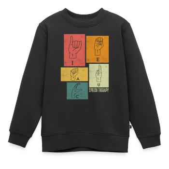 Speech Language Pathologist Speech Therapy ASL - Kinder Premium Organic Sweatshirt - Schwarz - Vorne - AI Model Kid Female (0cm)