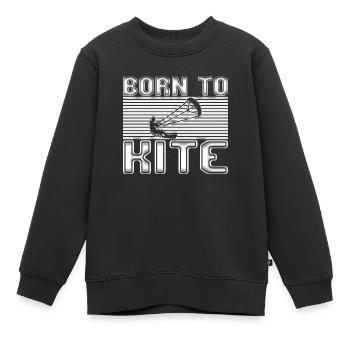 Kite Surfing - Kids Premium Organic Sweatshirt - black - Front - AI Model Kid Female (0cm)
