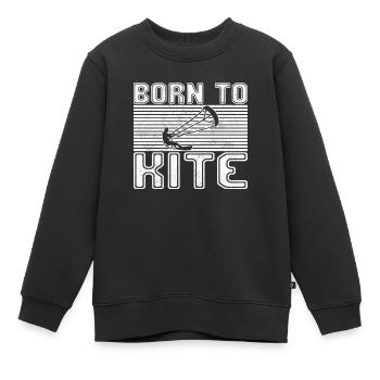 kite surfing - Kids Premium Organic Sweatshirt - black - Front - AI Model Kid Female (0cm)